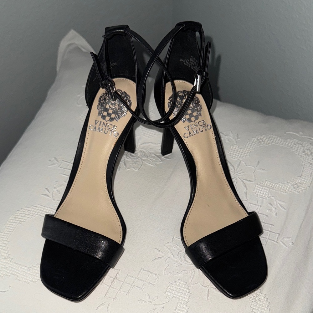 Vince Camuto Black Strappy Heels